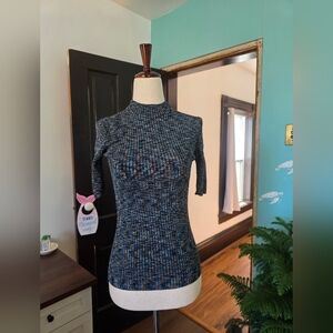 Elie Tahari Ribbed Mock Neck Sweater Top